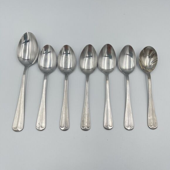 Washington Forge Stainless Spirit of America 7 QTY Spoons Scallop Sugar Teaspoon - Picture 5 of 8